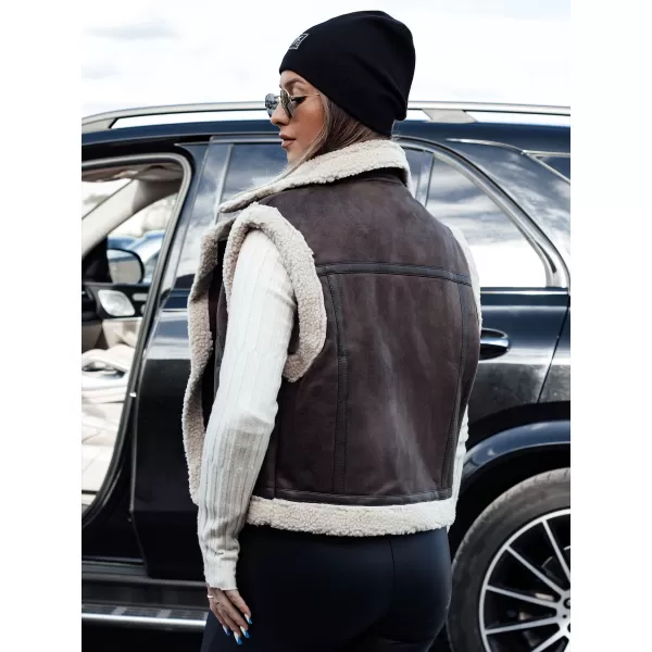  Prsluk DSTREET WOOLZIP TY4746 ČERNÁ/KARAMELOVÁ CRNA/SMEĐA 