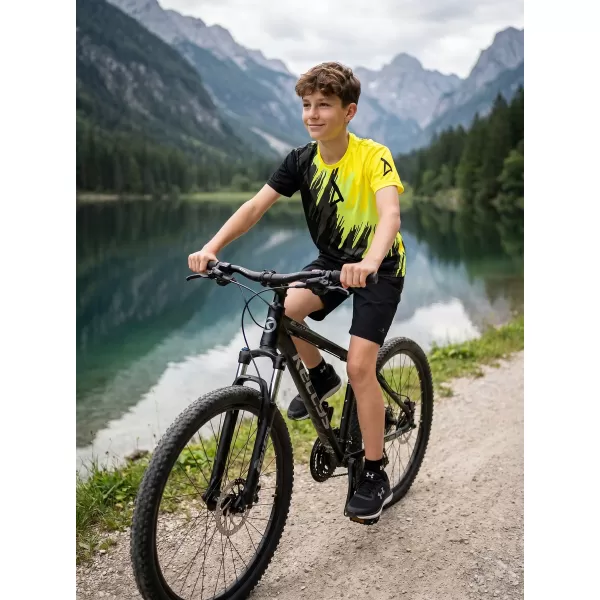  Dječja premium funkcionalna majica ALTISPORT VOJ/ALK006TR01 CRNA I ŽUTA 