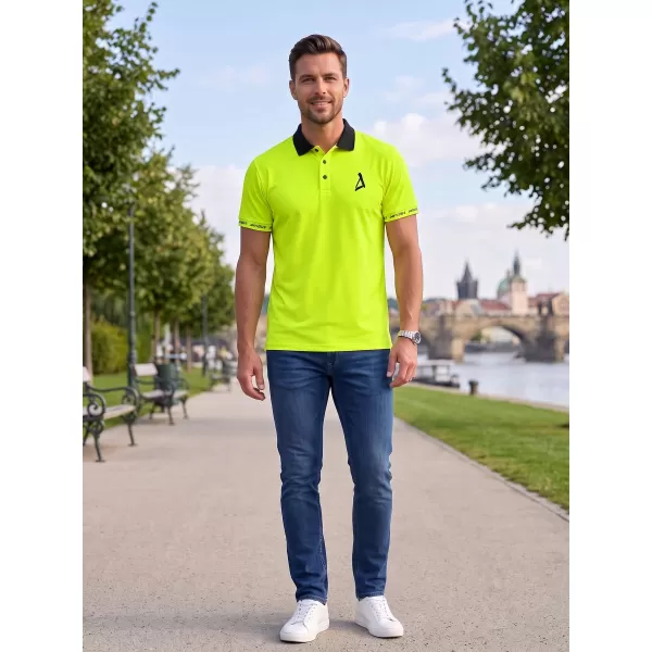  Muška funkcionalna majica kratkih rukava s vrhunskom kragnom ALTISPORT VOJ/ALM000TR05 NEON ŽUTA 
