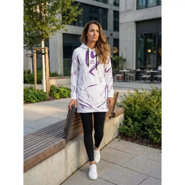  Ženski funkcionalni produljeni sweatshirt premium ALTISPORT VOJ/ALW049MI03 BIJELO/LJUBIČASTO 