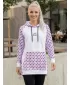 Ženski funkcionalni produljeni sweatshirt premium ALTISPORT VOJ/ALW048MI03 BIJELO/LJUBIČASTO