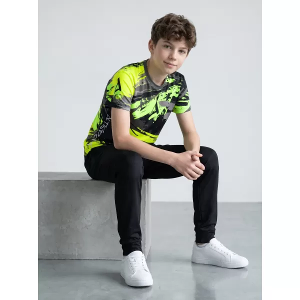  Dječja premium funkcionalna majica ALTISPORT VOJ/ALK014TR01 CRNO/ZELENO 
