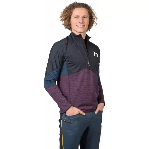  Muški sweatshirt HANNAH NIRO HZ ANTRACIT/SUHA ŠLJIVA LJUBIČASTA MEL 