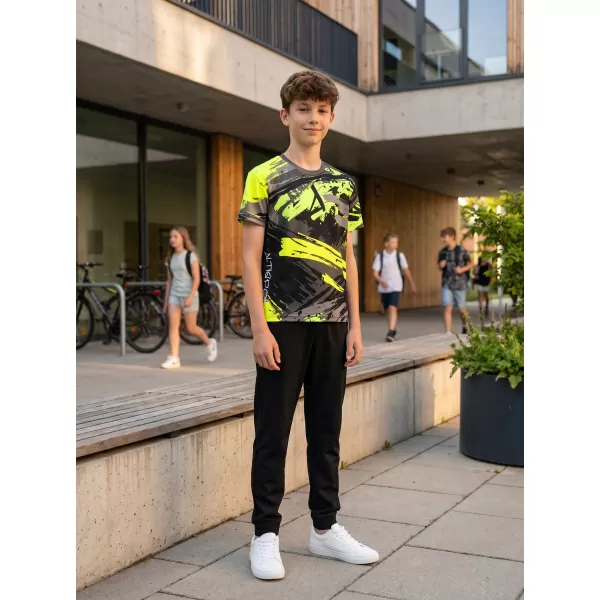  Dječja premium funkcionalna majica ALTISPORT VOJ/ALK014TR01 CRNO/ZELENO 