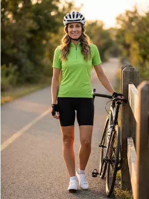 Ženski biciklistički dres ALTISPORT NoPrint NP/ALW115NJ ZELENA LIMETA