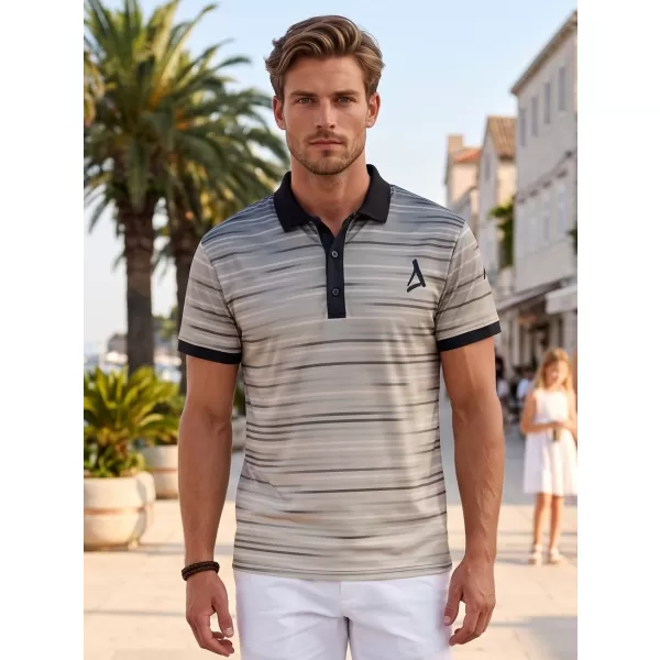  Muška funkcionalna majica kratkih rukava s vrhunskom kragnom ALTISPORT VOJ/ALM031TR05 CRNA/SMEĐA 