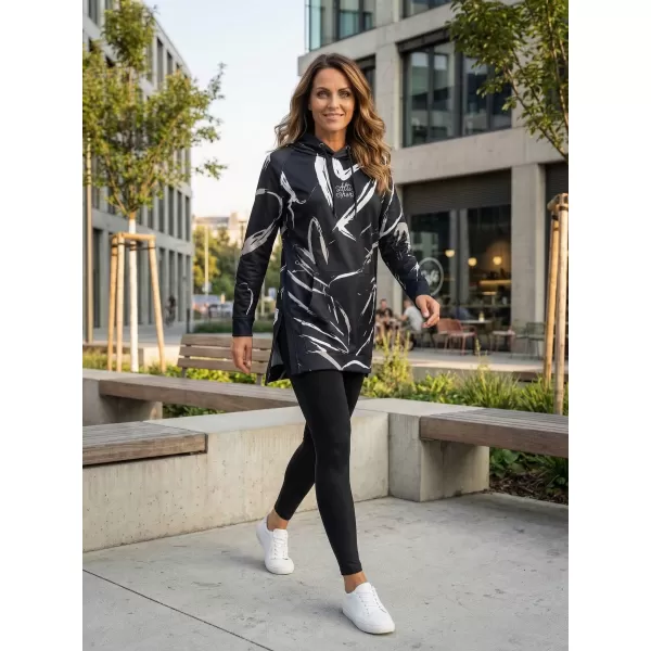  Ženski funkcionalni produljeni sweatshirt premium ALTISPORT VOJ/ALW049MI03 CRNO-BIJELO 