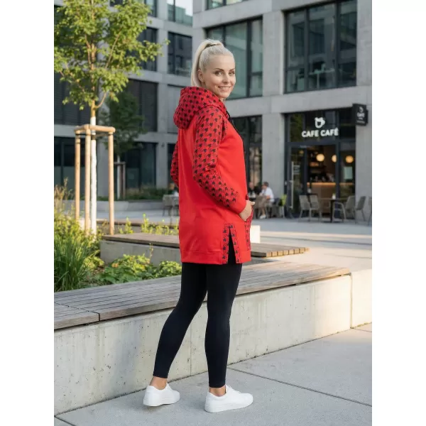 Ženski funkcionalni produljeni sweatshirt premium ALTISPORT VOJ/ALW048MI03 CRVENA 
