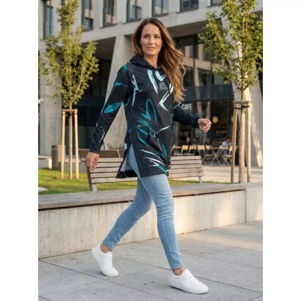  Ženski funkcionalni produljeni sweatshirt premium ALTISPORT VOJ/ALW049MI03 CRNA I PLAVA 