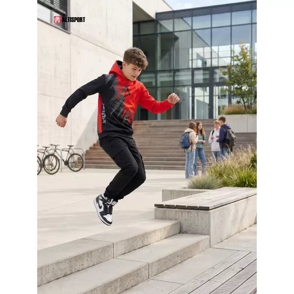  Dječja vrhunska funkcionalna majica ALTISPORT VOJ/ALK006MI01 CRNO/CRVENO 