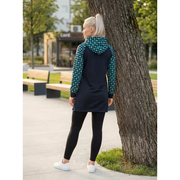  Ženski funkcionalni produljeni sweatshirt premium ALTISPORT VOJ/ALW048MI03 CRNA I PLAVA 