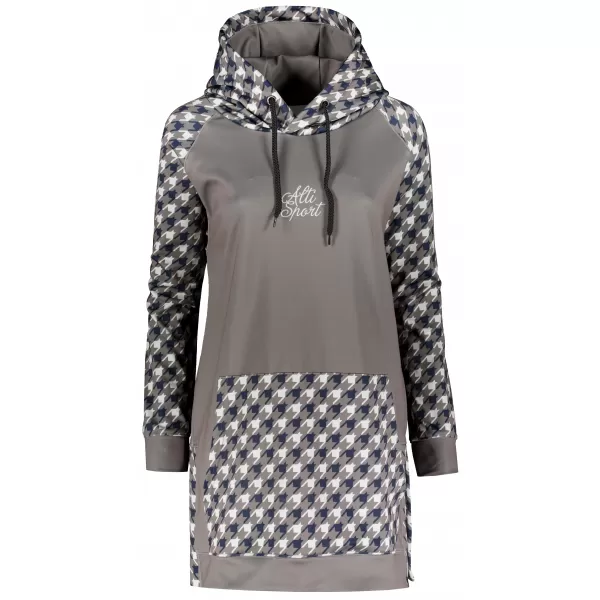  Ženski funkcionalni produljeni sweatshirt premium ALTISPORT VOJ/ALW048MI03 SIVA 