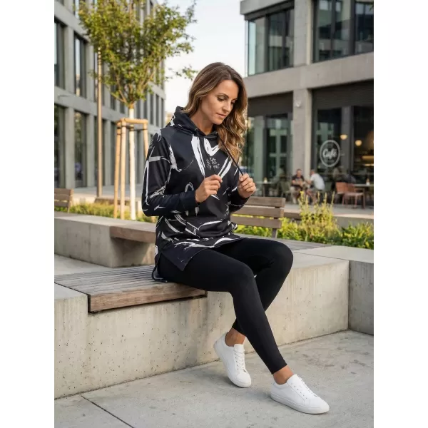  Ženski funkcionalni produljeni sweatshirt premium ALTISPORT VOJ/ALW049MI03 CRNO-BIJELO 