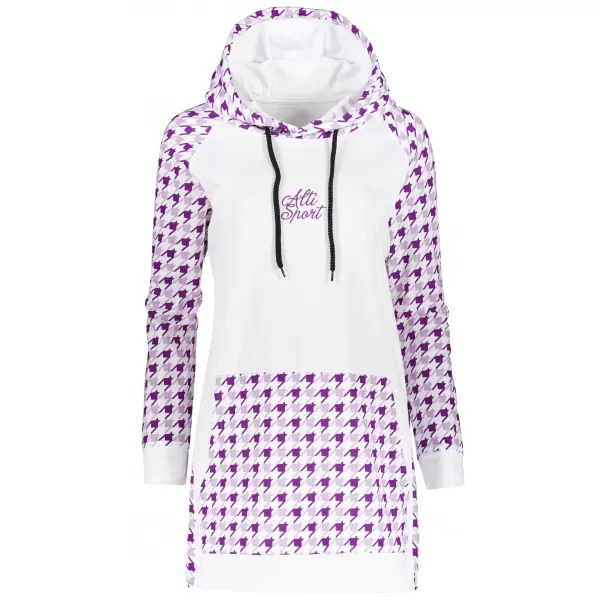  Ženski funkcionalni produljeni sweatshirt premium ALTISPORT VOJ/ALW048MI03 BIJELO/LJUBIČASTO 