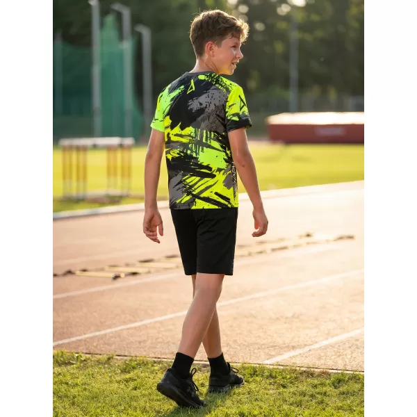  Dječja premium funkcionalna majica ALTISPORT VOJ/ALK014TR01 CRNO/ZELENO 