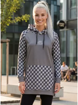Ženski funkcionalni produljeni sweatshirt premium ALTISPORT VOJ/ALW048MI03 SIVA
