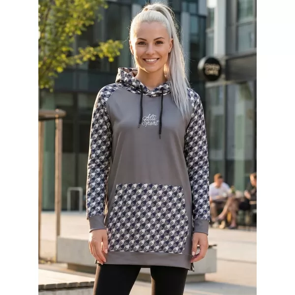  Ženski funkcionalni produljeni sweatshirt premium ALTISPORT VOJ/ALW048MI03 SIVA 