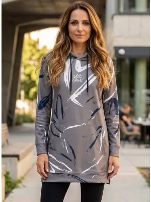 Ženski funkcionalni produljeni sweatshirt premium ALTISPORT VOJ/ALW049MI03 SIVA