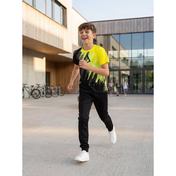  Dječja premium funkcionalna majica ALTISPORT VOJ/ALK006TR01 CRNA I ŽUTA 