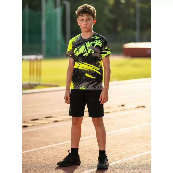  Dječja premium funkcionalna majica ALTISPORT VOJ/ALK014TR01 CRNO/ZELENO 