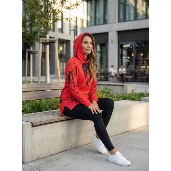 Ženski funkcionalni produljeni sweatshirt premium ALTISPORT VOJ/ALW049MI03 CRVENA I CRNA 