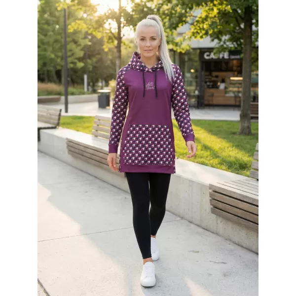  Ženski funkcionalni produljeni sweatshirt premium ALTISPORT VOJ/ALW048MI03 LJUBIČASTA 