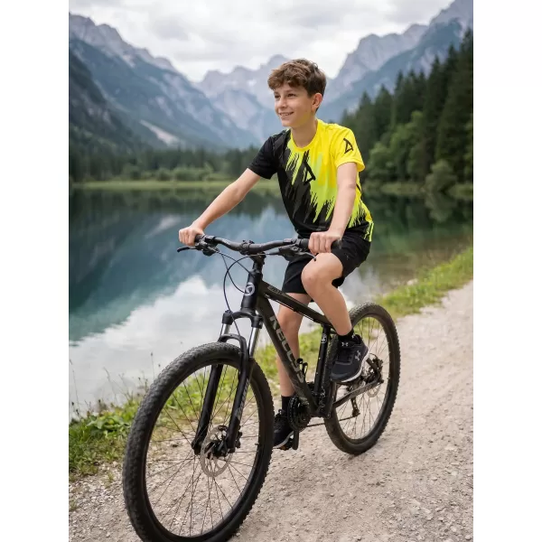  Dječja premium funkcionalna majica ALTISPORT VOJ/ALK006TR01 CRNA I ŽUTA 