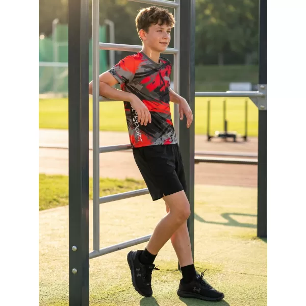  Dječja premium funkcionalna majica ALTISPORT VOJ/ALK014TR01 CRNO/CRVENO 