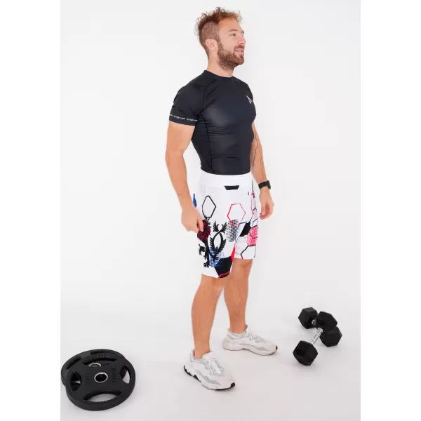  Muške premium funkcionalne kratke hlače bez džepova ALTISPORT VOJ/ALM036KRA02 HEKSA BIJELA 