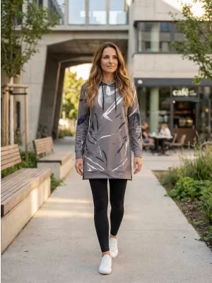 Ženski funkcionalni produljeni sweatshirt premium ALTISPORT VOJ/ALW049MI03 SIVA