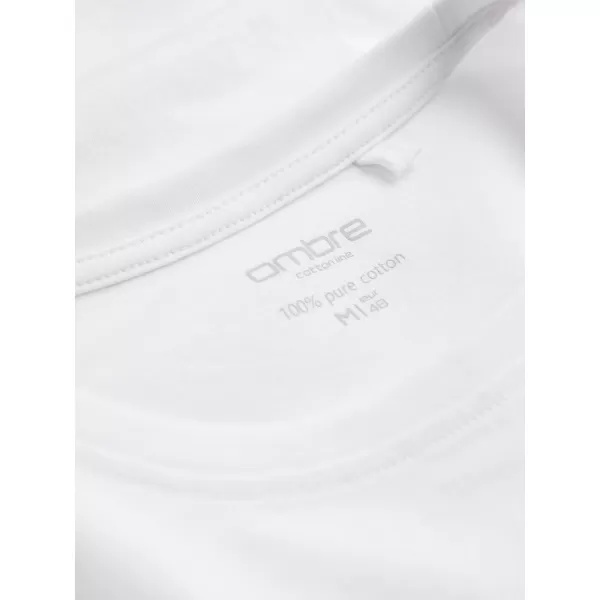 Muški majica s dugim rukavima OMBRE OM-LSBL-0106 BIJELA 