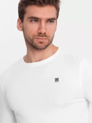 Muški majica s dugim rukavom OMBRE OM-LSCL-0102 BIJELA