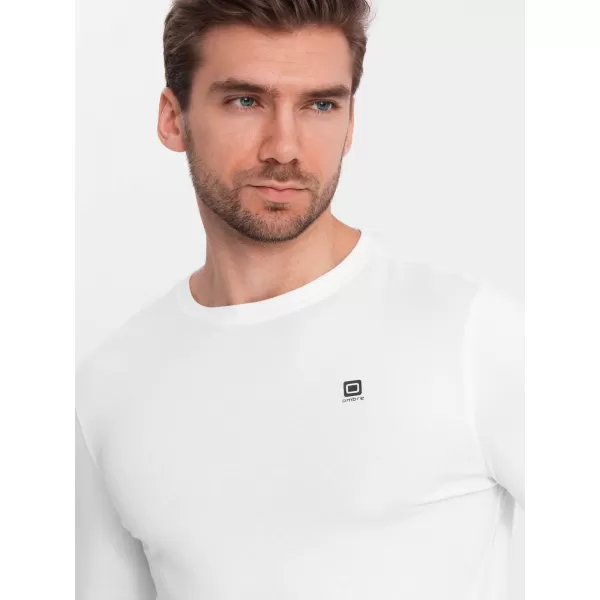  Muški majica s dugim rukavom OMBRE OM-LSCL-0102 BIJELA 