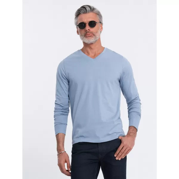  Muški majica s dugim rukavom OMBRE OM-LSBL-0108 PLAVI TRAPER 