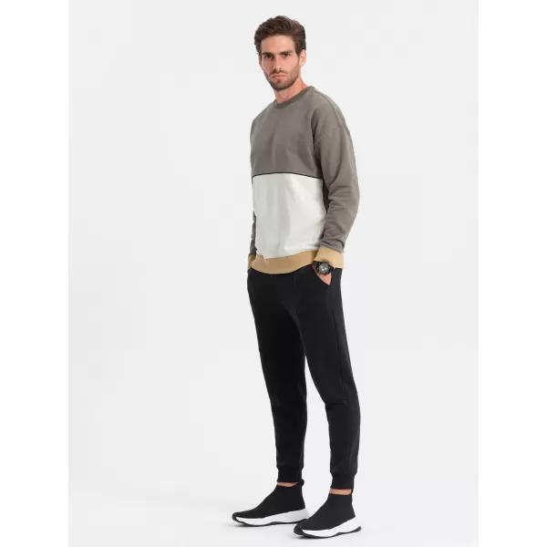  Muška dukserica OMBRE OM-SSNZ-0130 KAKI 