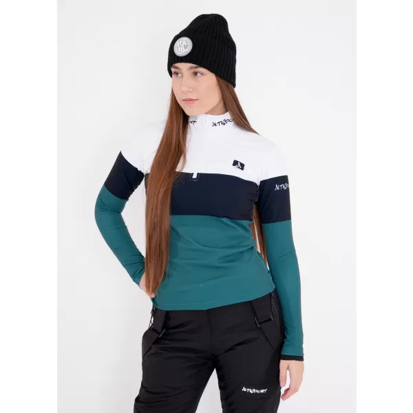 Ženska premium funkcionalna termo majica ALTISPORT VOJ/ALW051TER03 BIJELO ZELENA 