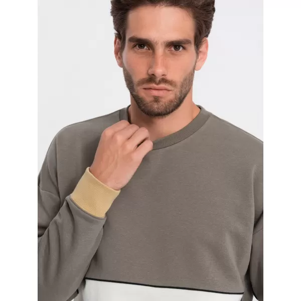  Muška dukserica OMBRE OM-SSNZ-0130 KAKI 
