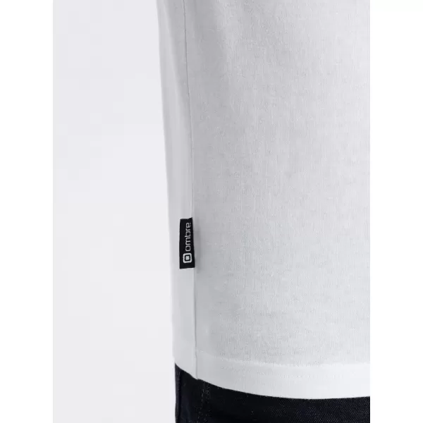  Muški majica s dugim rukavima OMBRE OM-LSBL-0106 BIJELA 