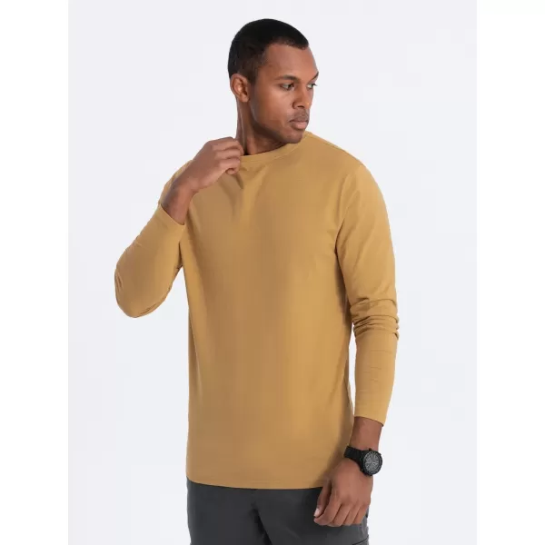  Muški majica s dugim rukavom OMBRE OM-LSBL-0106 SENF 