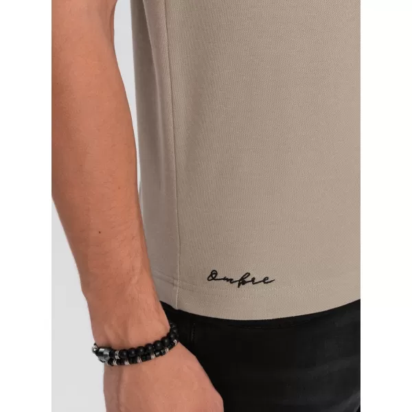  Košulja OMBRE OM-POSS-0113 TAMNA BEŽ 