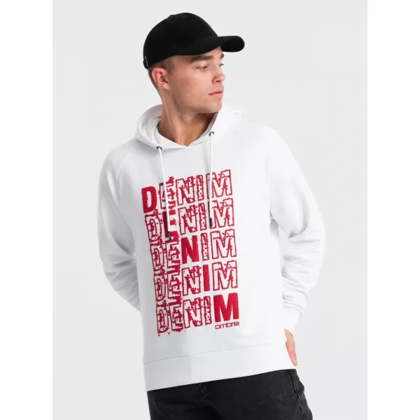  Muška dukserica OMBRE OM-SSPS-0158 BIJELA 