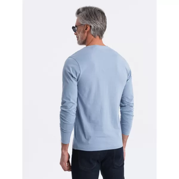  Muški majica s dugim rukavom OMBRE OM-LSBL-0108 PLAVI TRAPER 