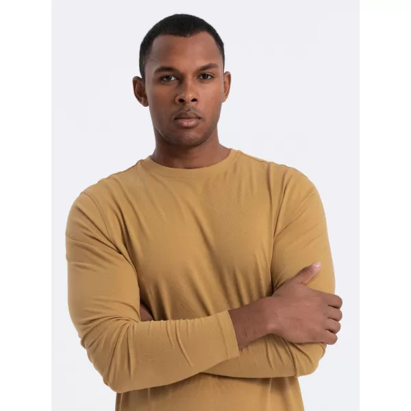  Muški majica s dugim rukavom OMBRE OM-LSBL-0106 SENF 