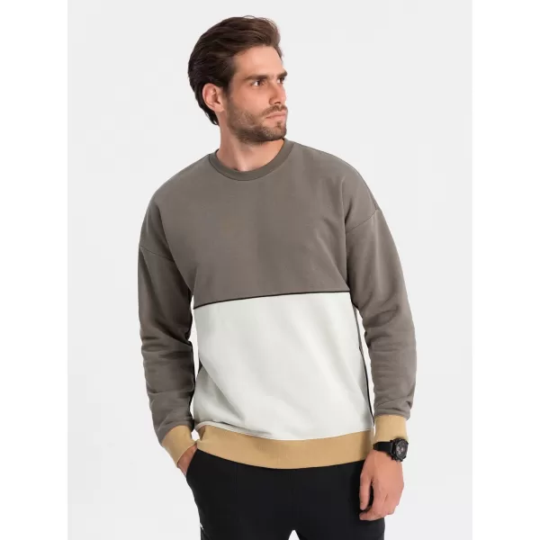 Muška dukserica OMBRE OM-SSNZ-0130 KAKI 