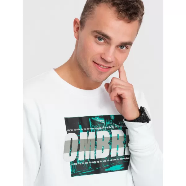  Muška dukserica OMBRE OM-SSPS-0156 BIJELA 
