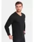 Muški majica s dugim rukavom OMBRE OM-LSBL-0108 CRNI