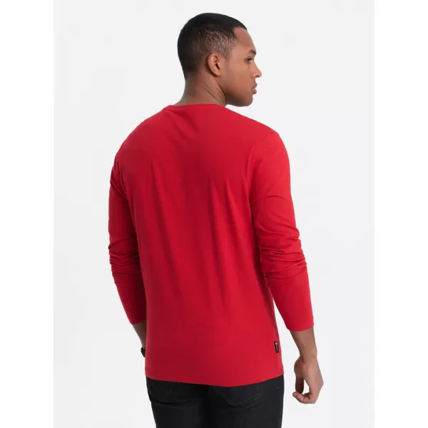 Muški majica s dugim rukavom OMBRE OM-LSBL-0106 CRVENI 