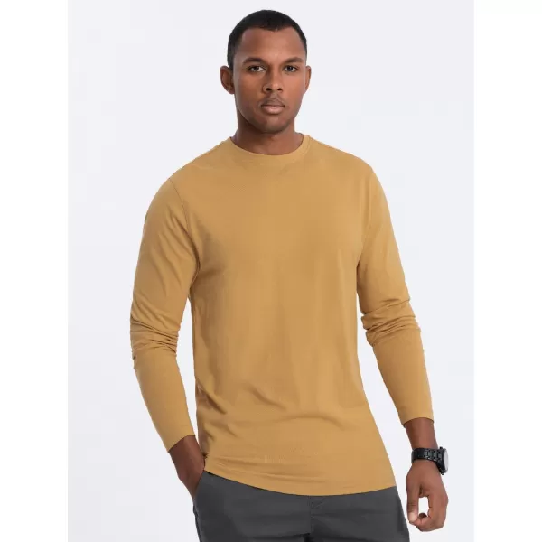  Muški majica s dugim rukavom OMBRE OM-LSBL-0106 SENF 