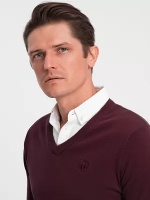 Muški džemper OMBRE OM-SWSW-0102 KESTEN