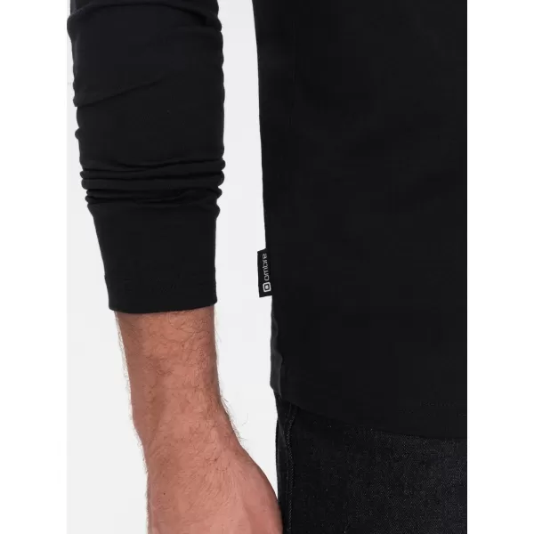  Muški majica s dugim rukavom OMBRE OM-LSBL-0108 CRNI 